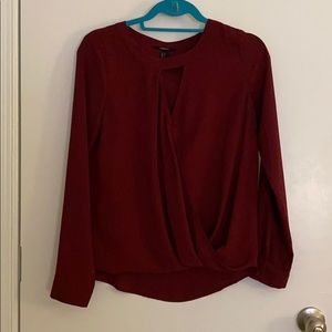 Burgundy long sleeve blouse size small